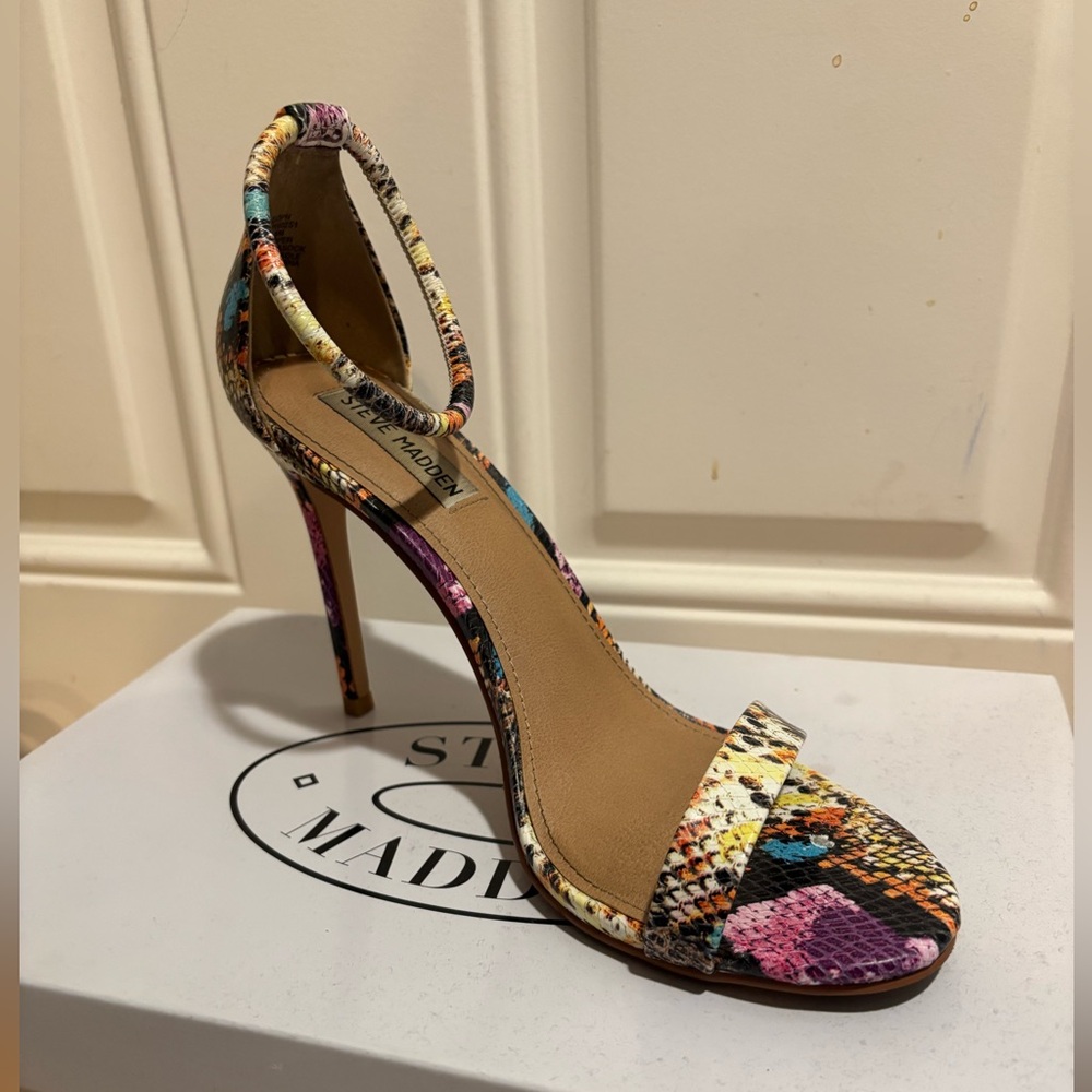 Steve Madden Colorful Snake Print Heels